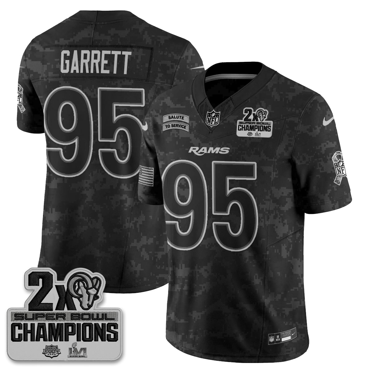 Los Angeles Rams 2026 Salute To Service Vapor Jersey V2- Stitched