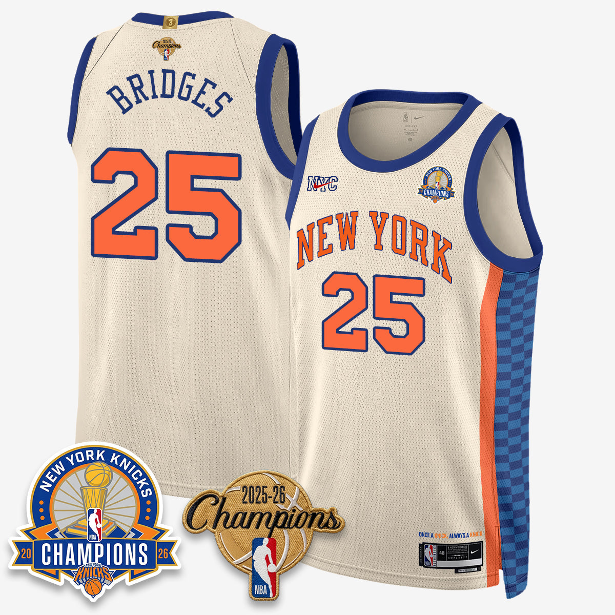 NYK 2026 Basketball Champions Special Edition Vapor Jersey V2- Stitched