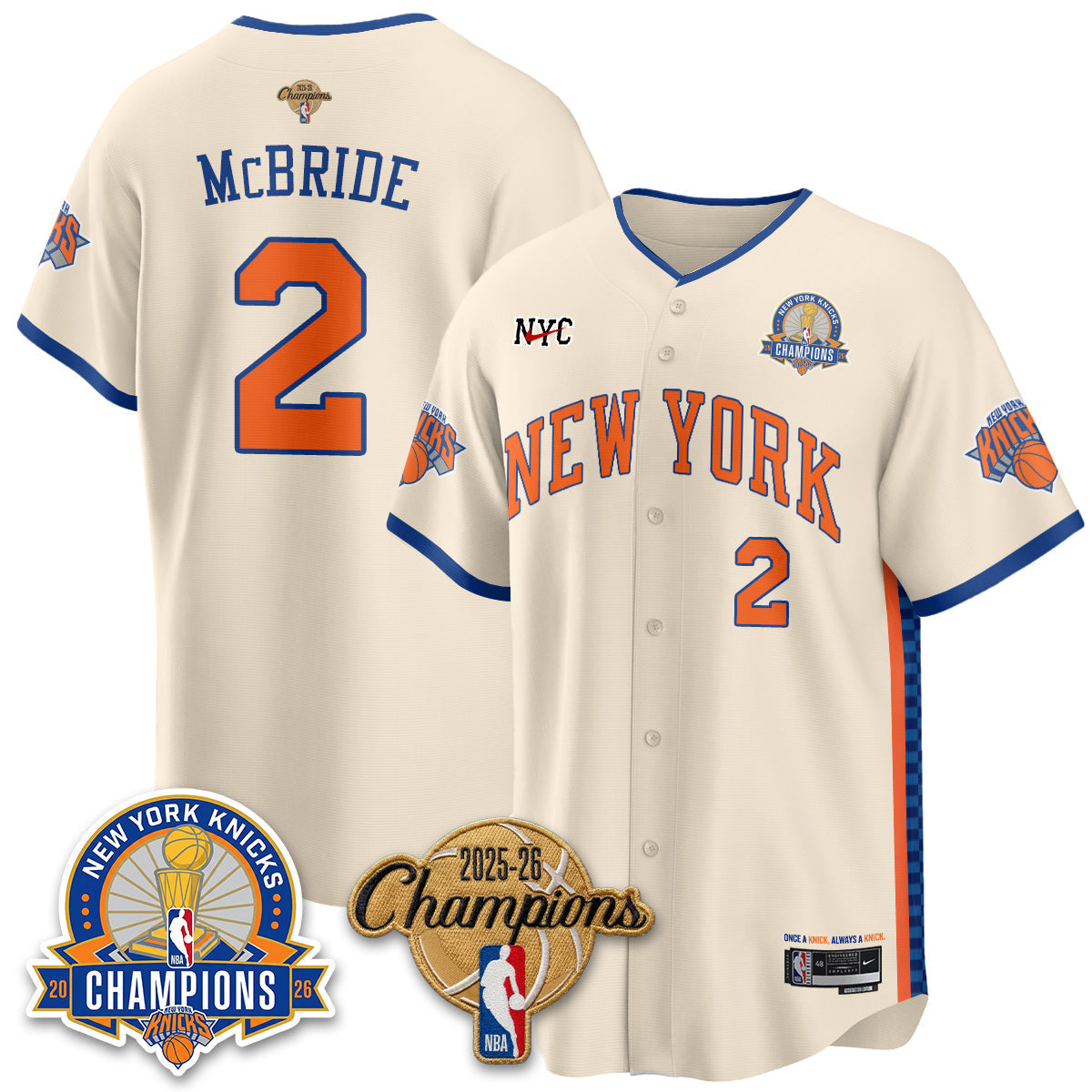 NYK 2026 NBA Champions Special Edition Vapor Jersey V2- Stitched