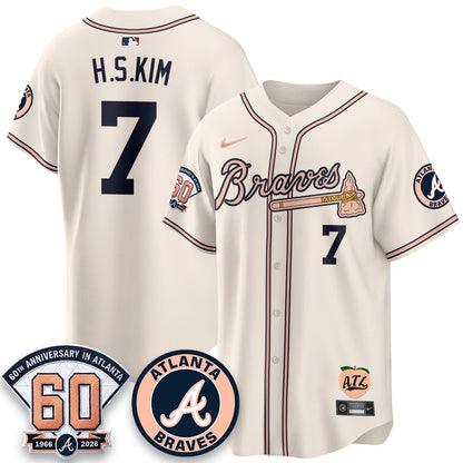 ATL 60th Anniversary Peach Edition Vapor Premier Limited Jersey - Stitched