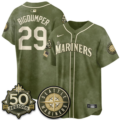 SEA New Era Olive 2026 Armed Forces Day Jersey - Stitched