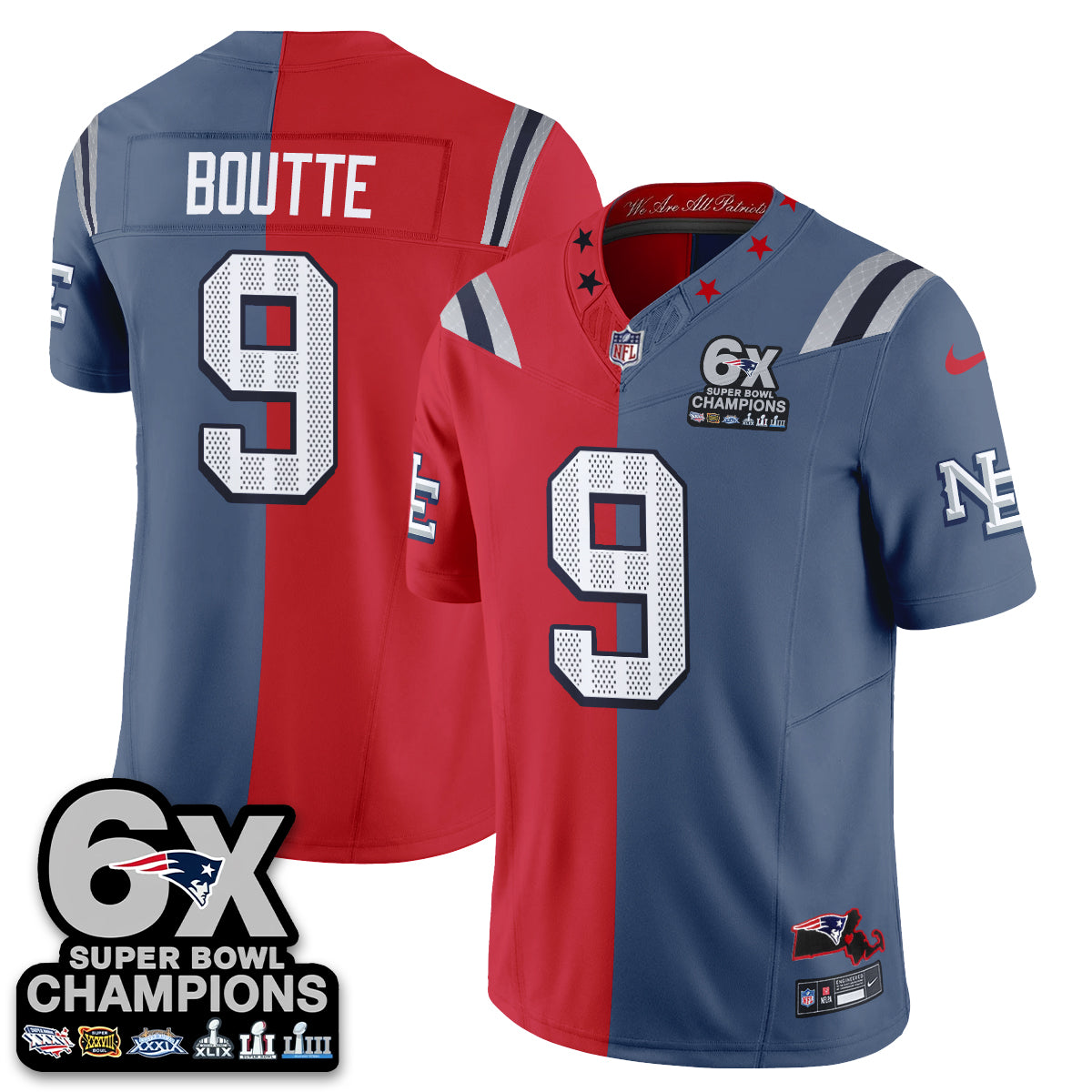 New England Patriots Rivalries Split Edition Vapor Jersey - Stitched