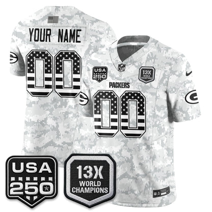 GB 2026 Salute To Service Edition Vapor Custom Jersey - Stitched