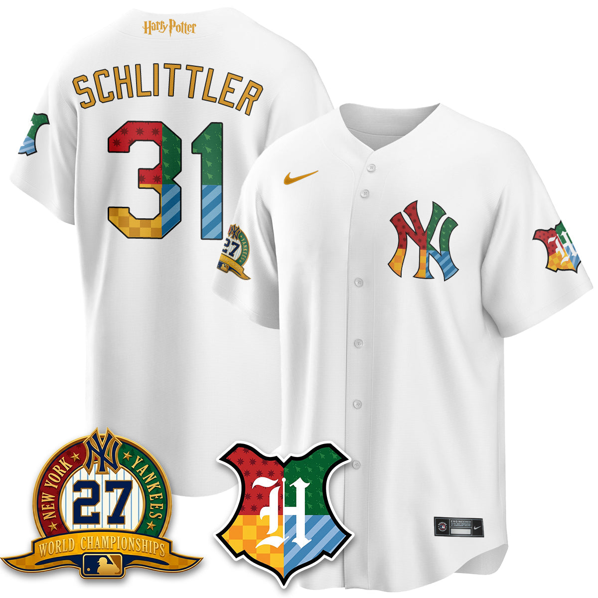NYY x "The Lightning Bolt Wizard" Edition Vapor Jersey- Stitched