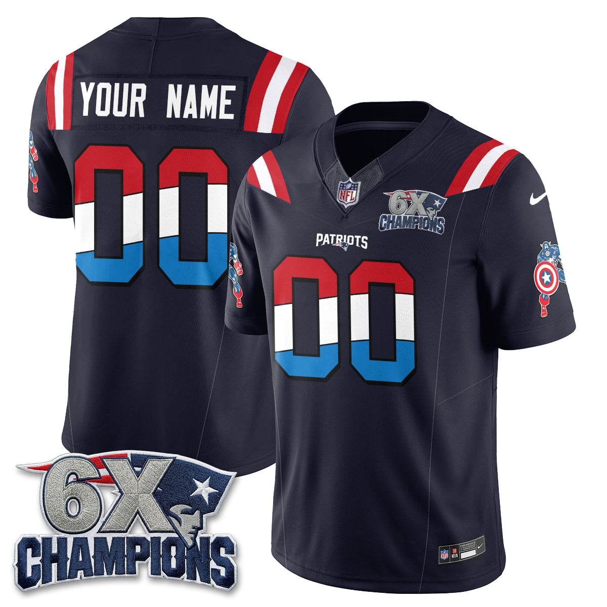 NE x Vibranium Shield Edition Vapor Custom Jersey V2 - Stitched