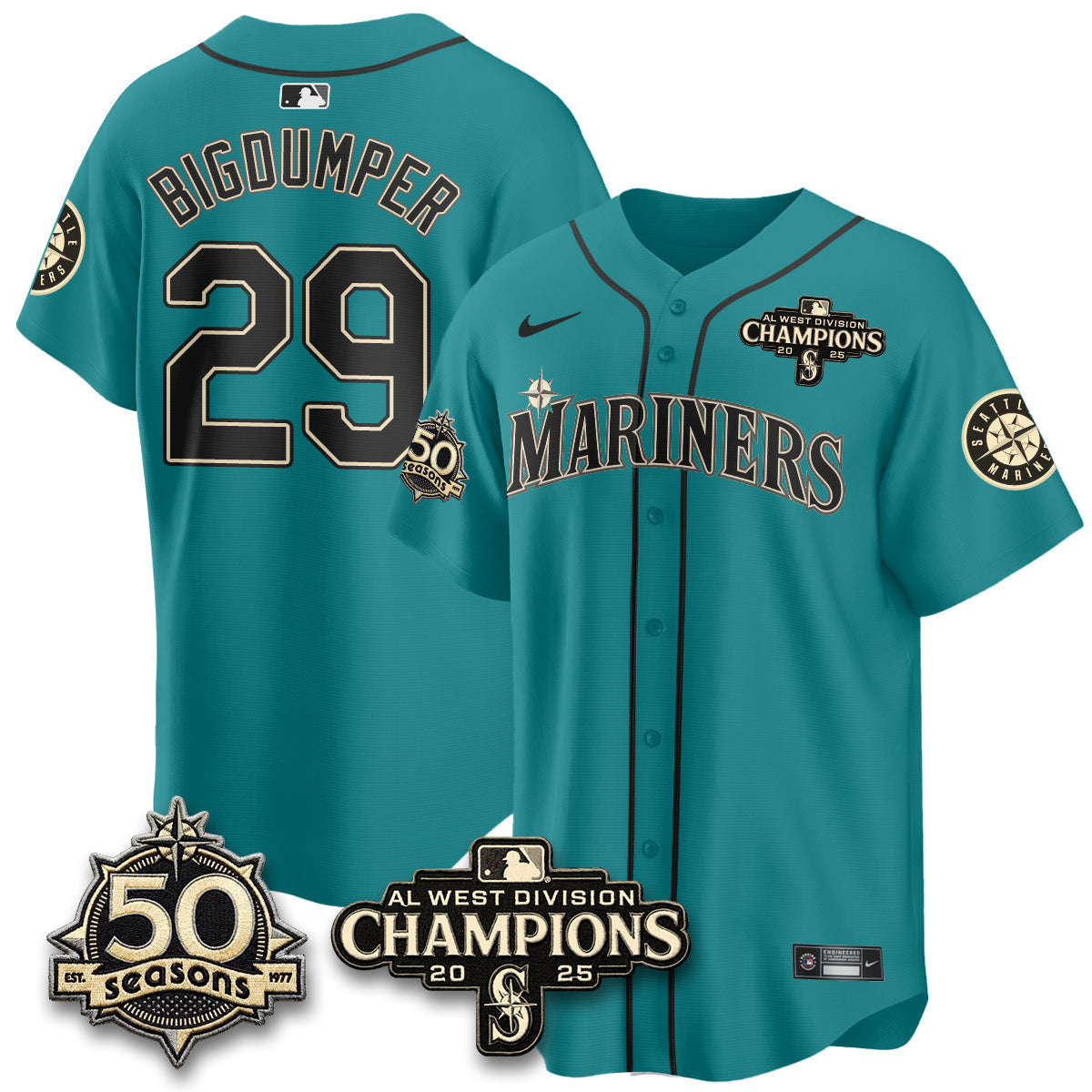 SEA Vapor Premier Limited Jersey - 50th Anniversary & AL West Division Champions - Steelheads Community Funds - Stitched