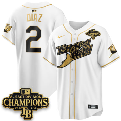 Tampa Bay Rays 2026 AL East Champs Gold Edition Vapor Jersey - Stitched