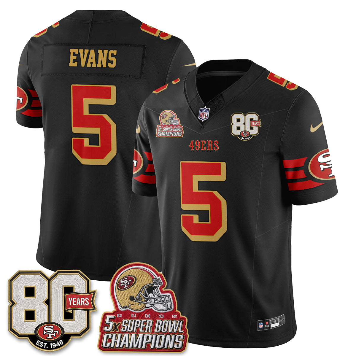 SF Throwback Vapor Jersey - Stitched