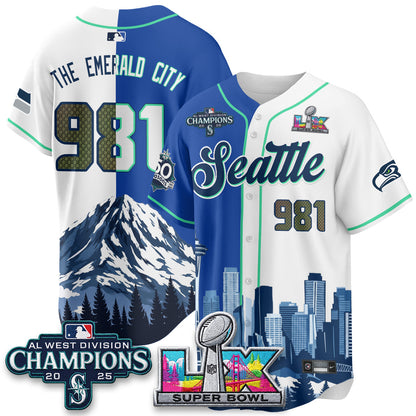 Seattle City Mariners x Seahawks Edition Vapor Jersey - Printed