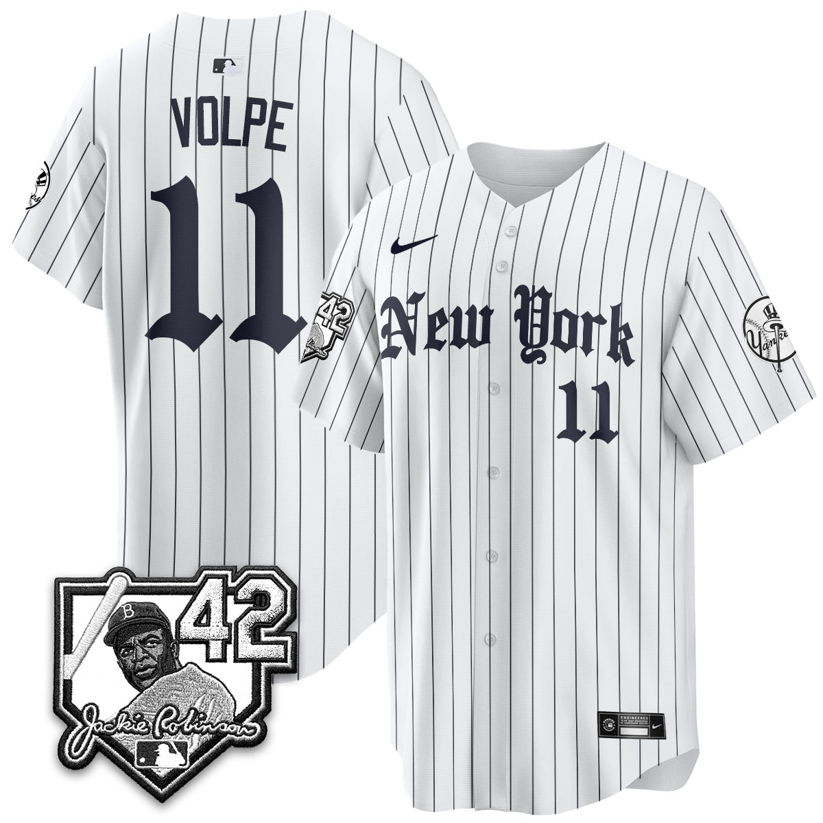 NYY 2026 Jackie Robinson Day Gothic Vapor Limited Jersey - Stitched