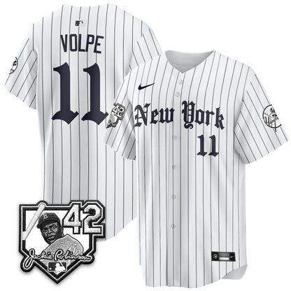 NYY 2026 Jackie Robinson Day Gothic Vapor Limited Jersey - Stitched