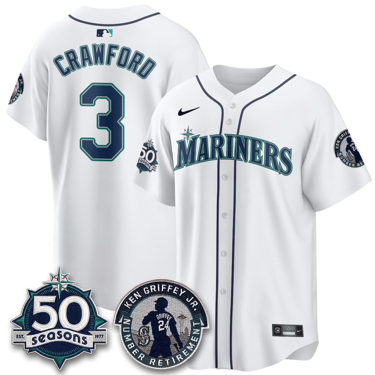 SEA Ken Griffey Jr. Patch Vapor Premier Limited Jersey - Stitched