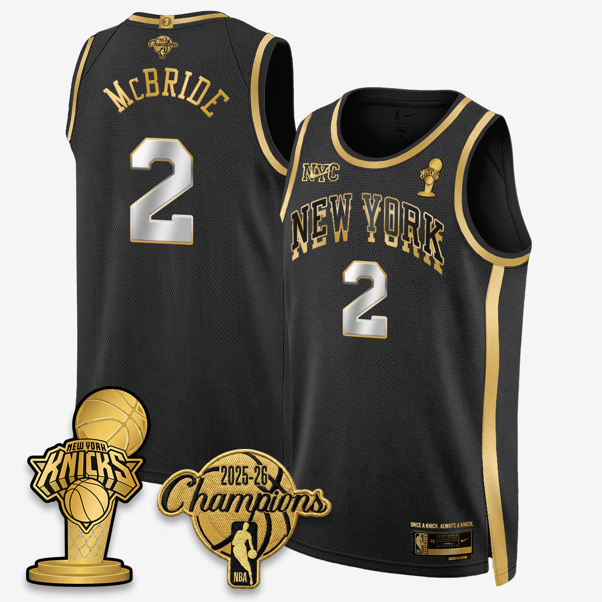 NYK 2026 NBA Champions Gold Edition Vapor Jersey - Stitched
