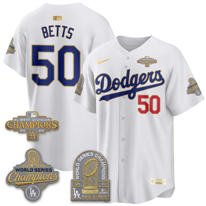 LAD 2026 NL West Champs Gold Vapor Jersey- Stitched