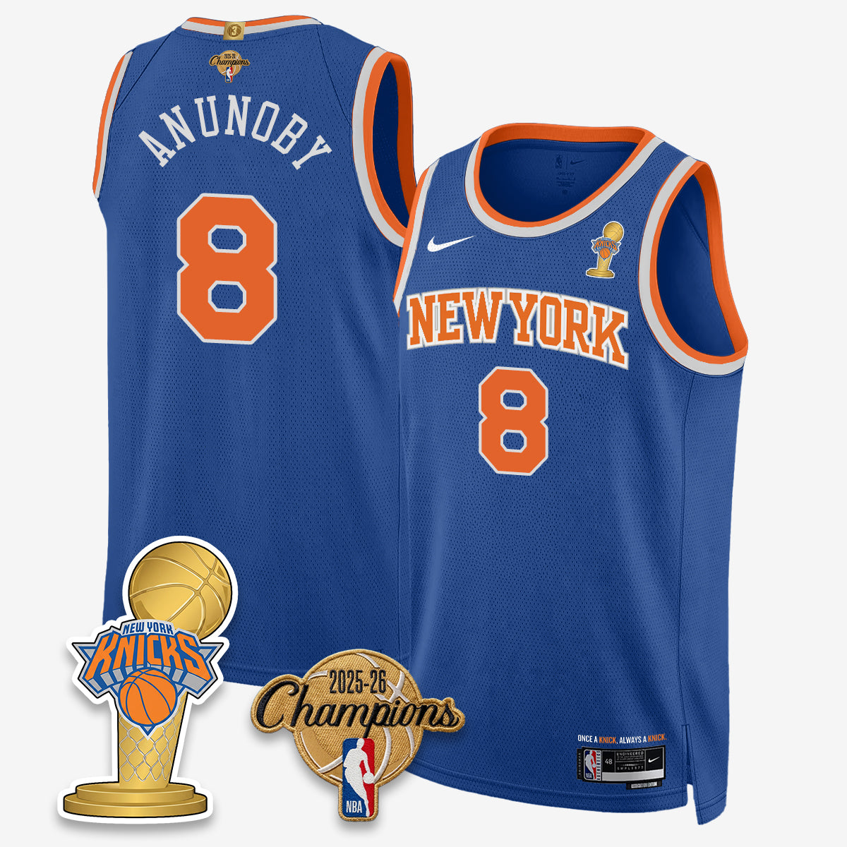 NYK 2026 Basketball Champions Vapor Jersey - Stitched