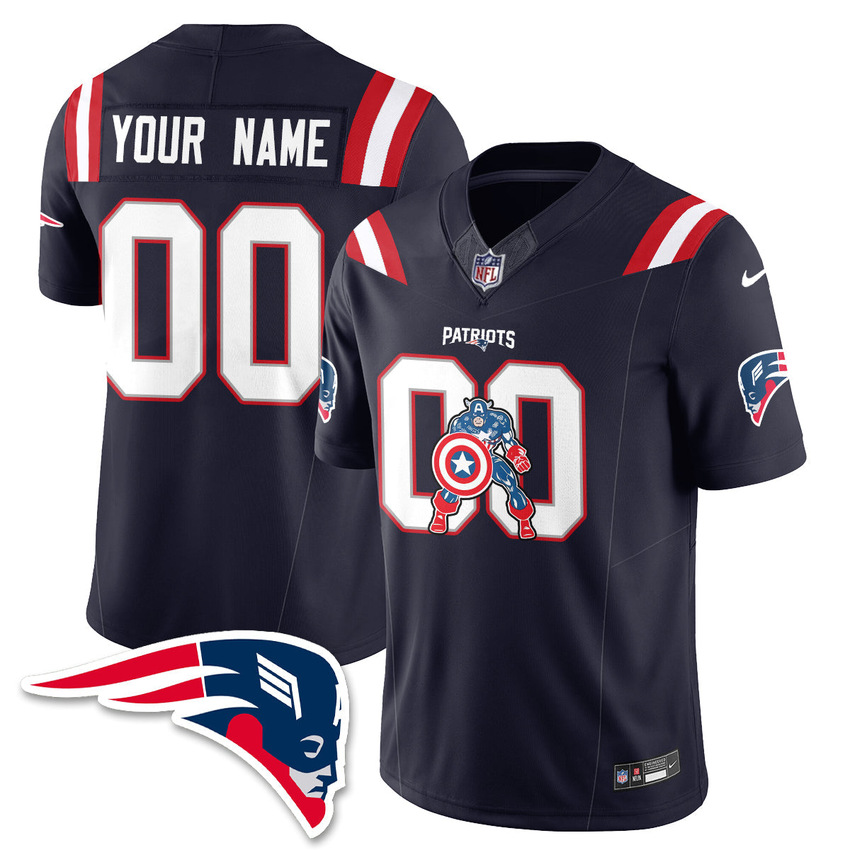 NE x Vibranium Shield Edition Vapor Custom Jersey - Stitched