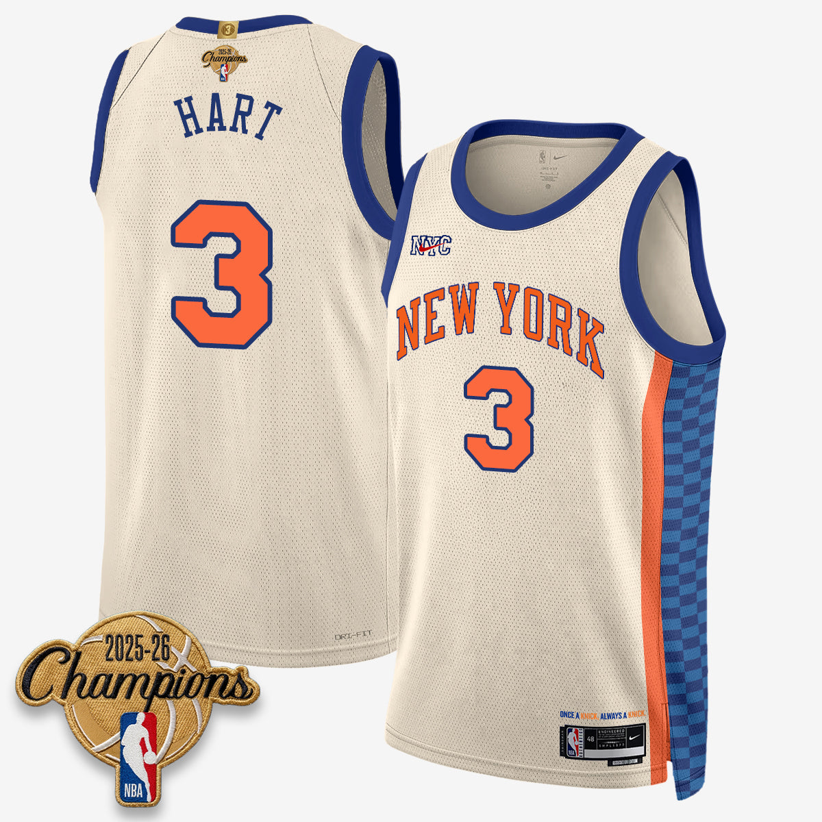 NYK 2026 Basketball Champions Vapor Jersey V2- Stitched