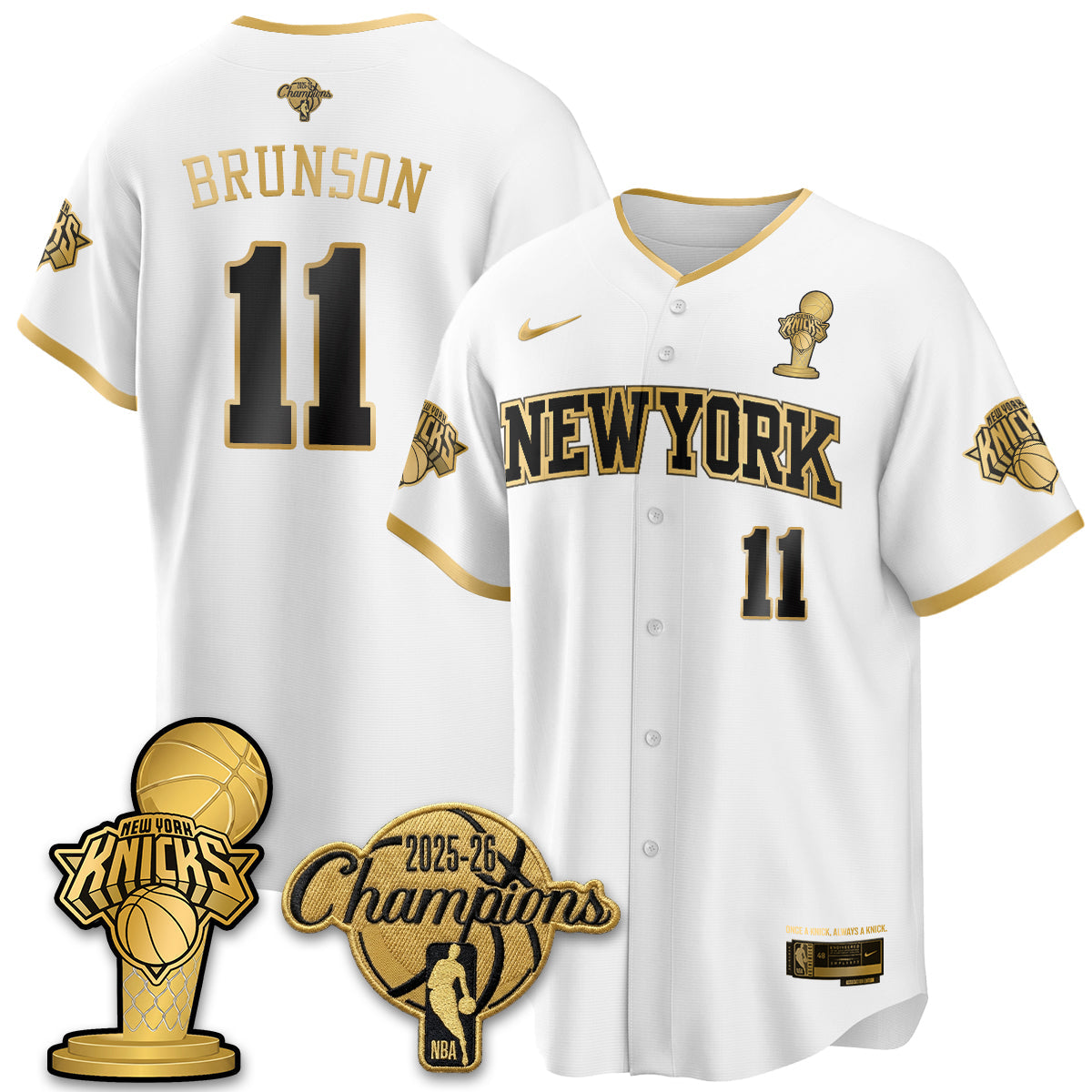 NYK 2026 NBA Champions Vapor Jersey - Stitched