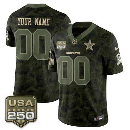 DAL 2026 Salute to Service Edition Vapor Custom Jersey - Stitched