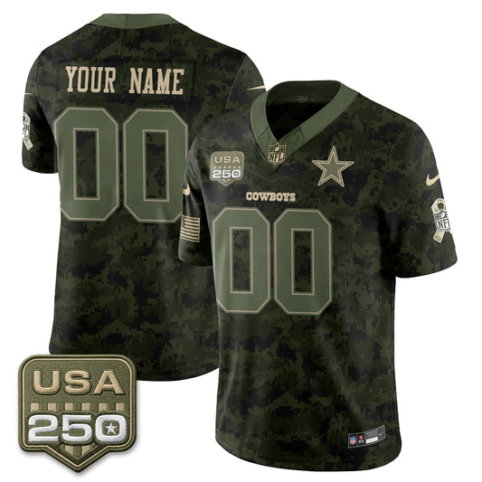 DAL 2026 Salute to Service Edition Vapor Custom Jersey - Stitched