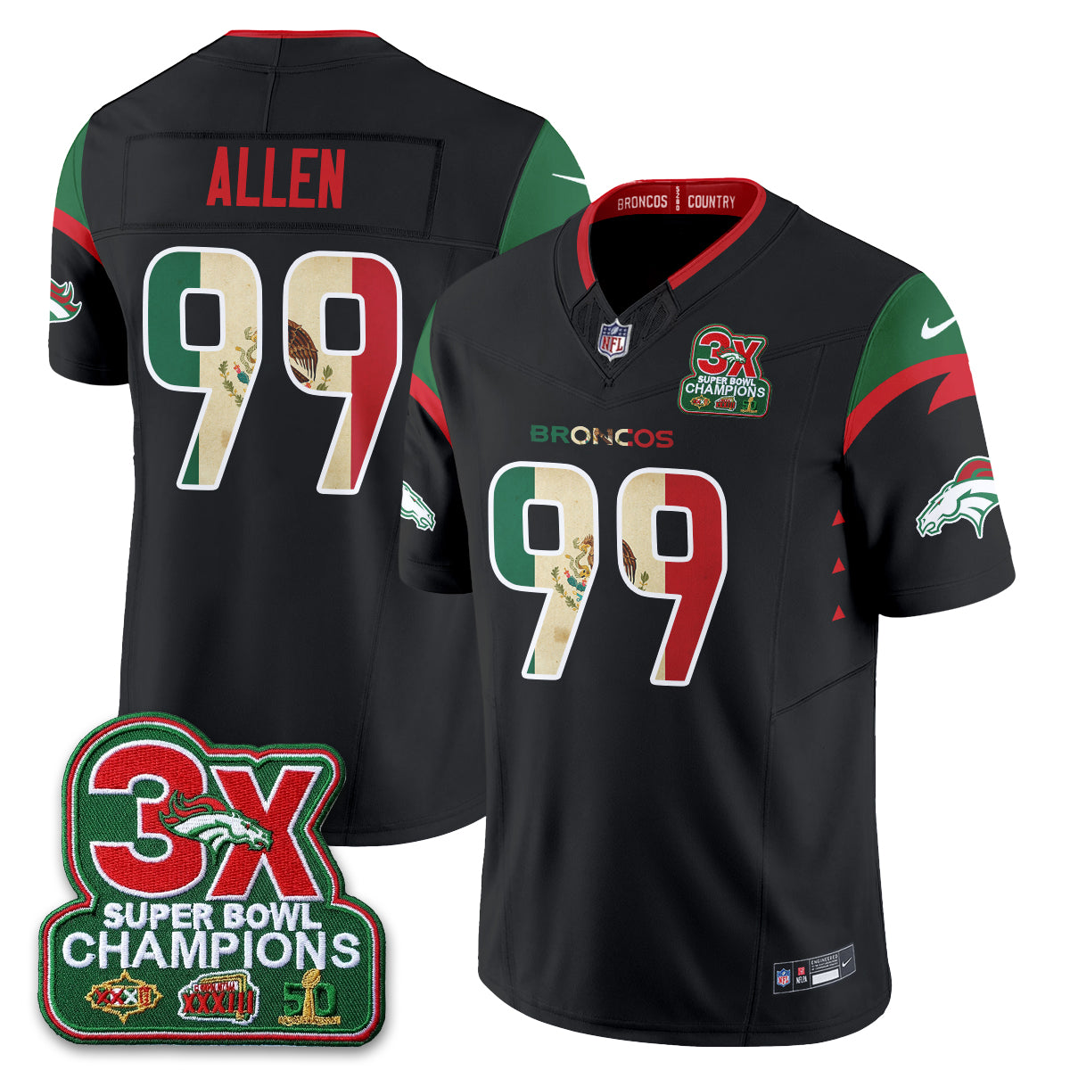 Denver Broncos Mexico Edition Vapor Jersey - Stitched