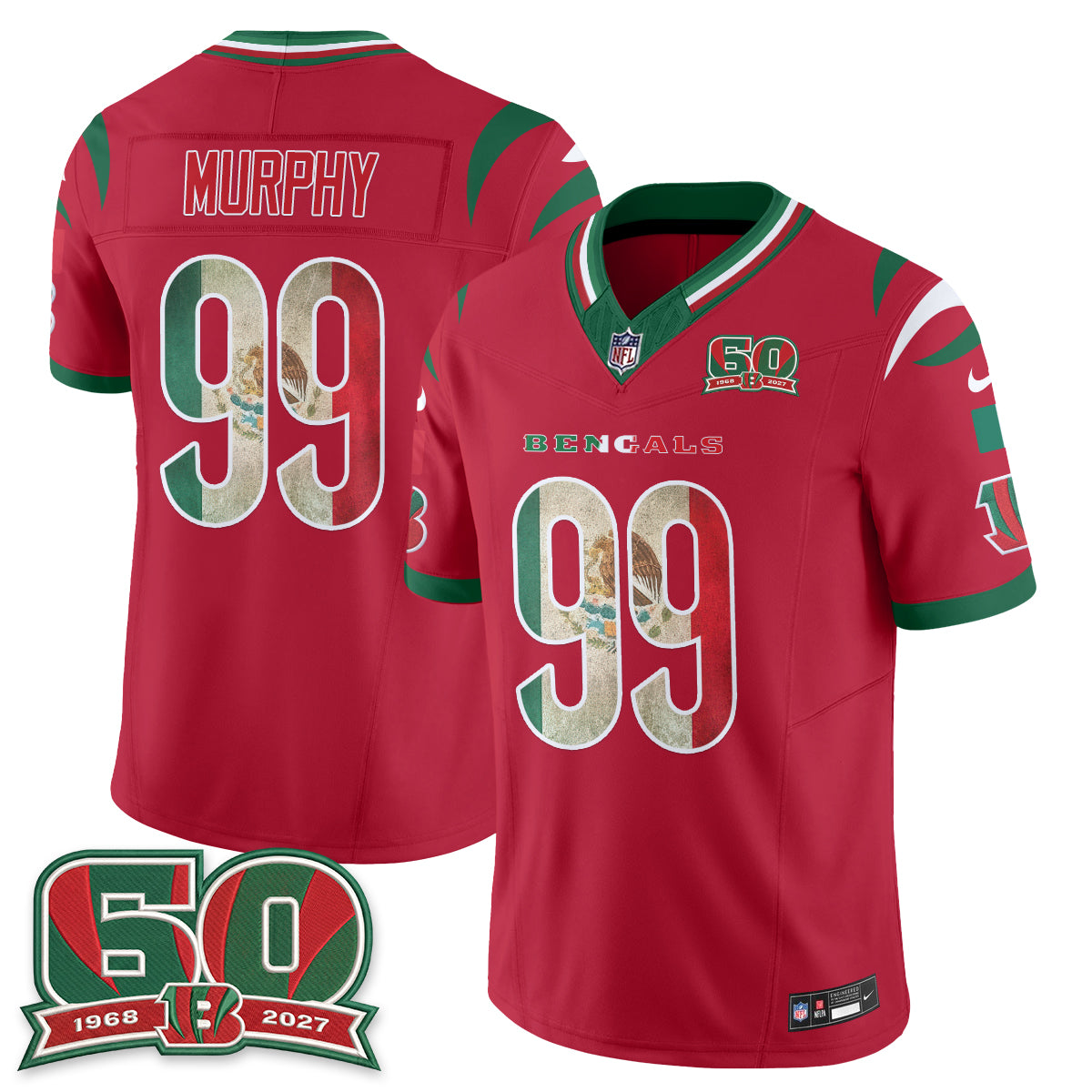 Cincinnati Bengals Mexico Edition Vapor Jersey - Stitched