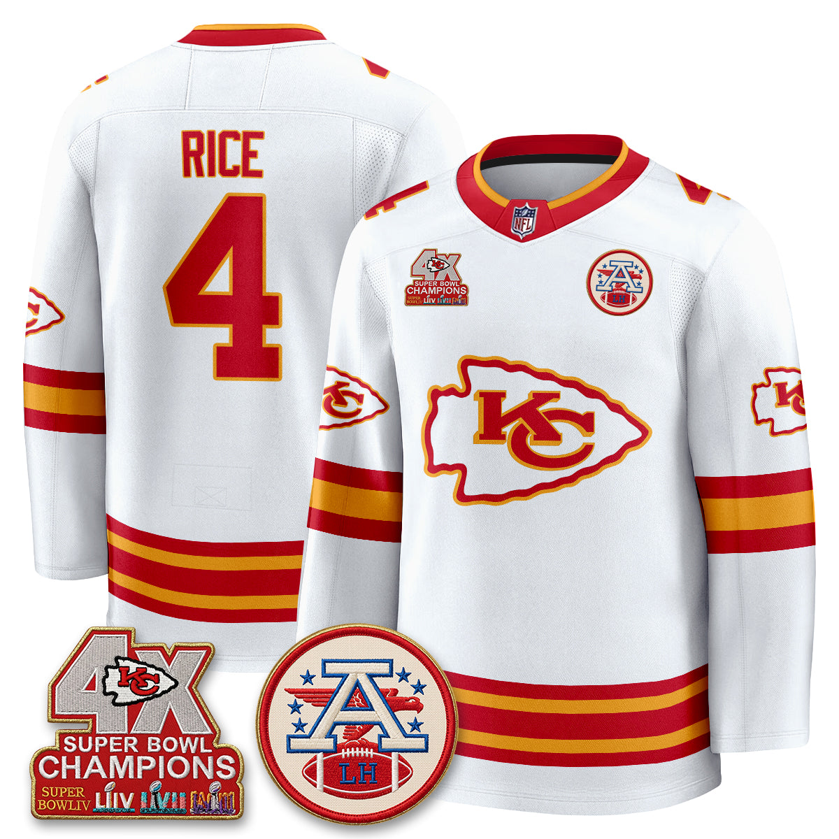 KC 4X Champs Edition Hockey Jersey - Stitched