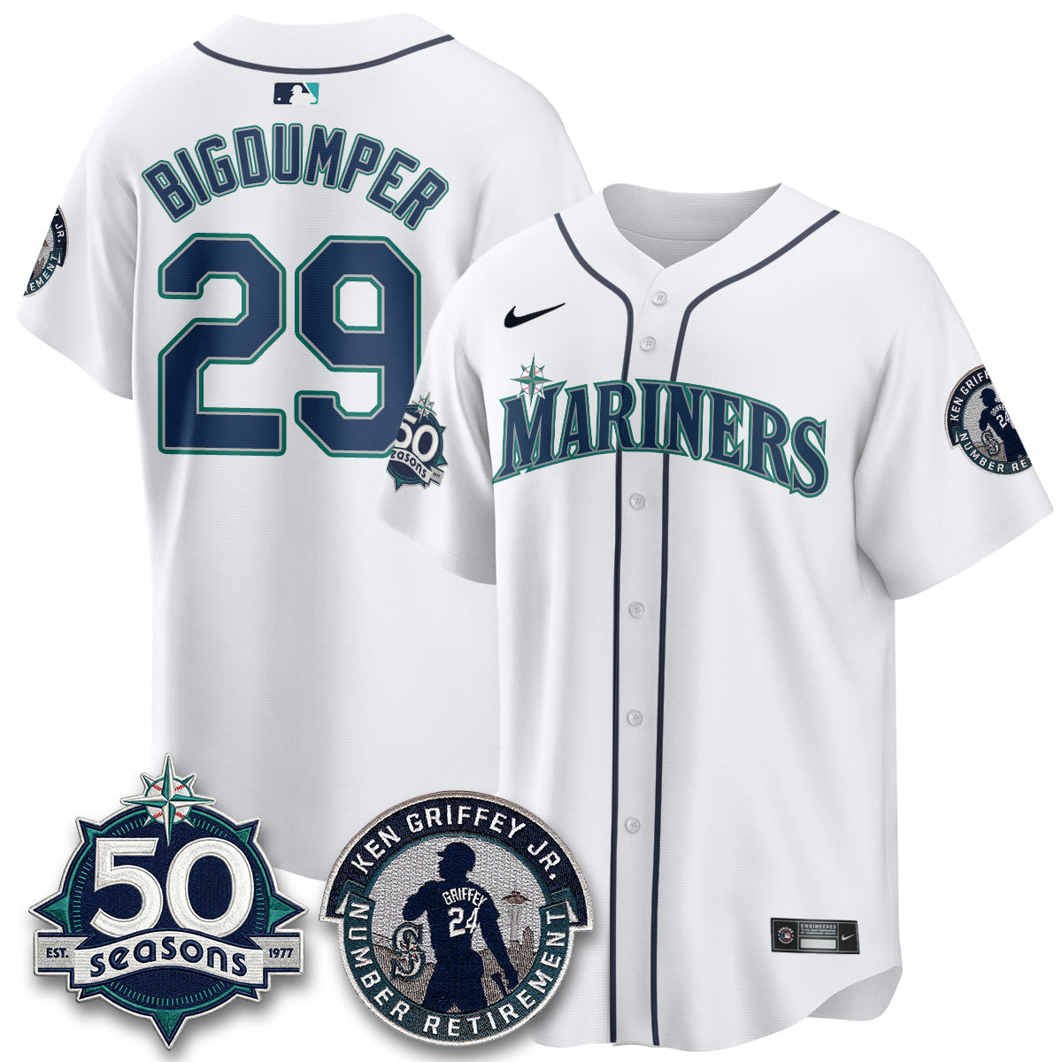 SEA Ken Griffey Jr. Patch Vapor Premier Limited Jersey - Stitched