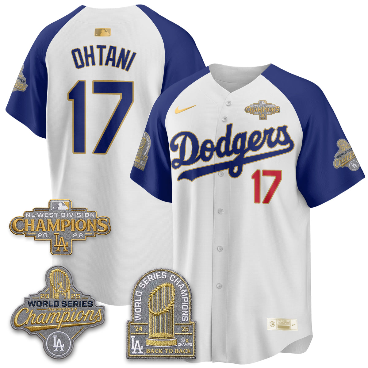 LAD 2026 NL West Champs Gold Vapor Jersey- Stitched