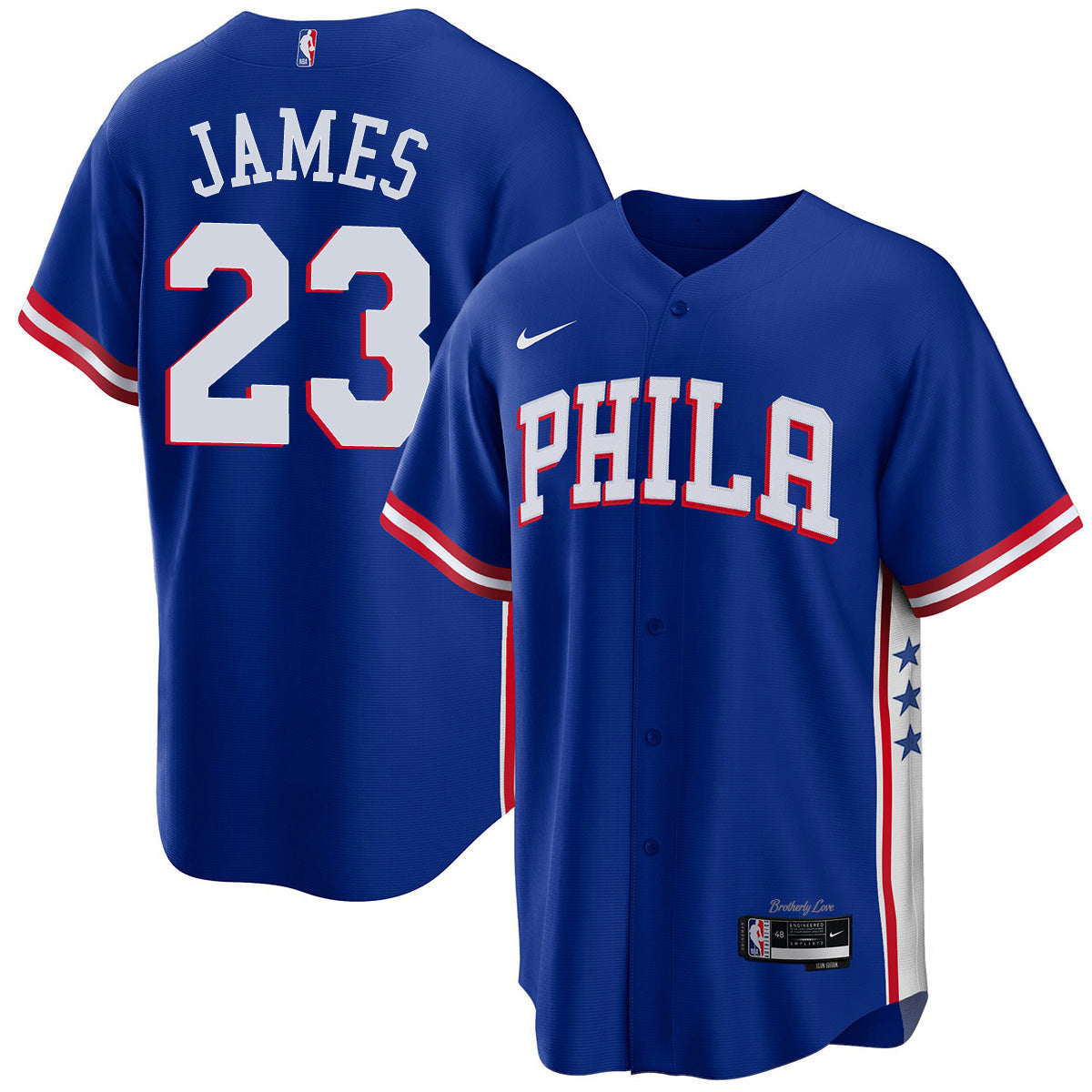 PHI LeBron James #23 Vapor Baseball Jersey - Stitched