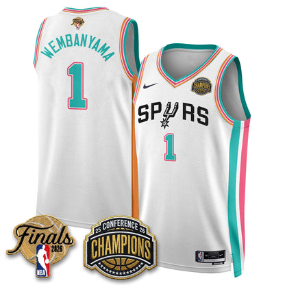 SAS 2026 NBA Western Conference Champions Vapor City Edition Jersey - Stitched