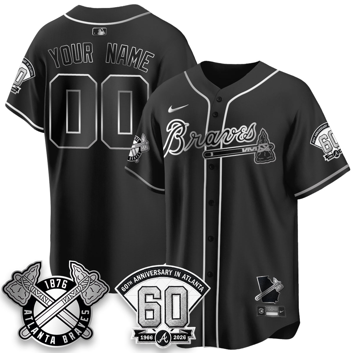 ATL 60th Anniversary Special Edition Vapor Limited Custom Jersey - Stitched