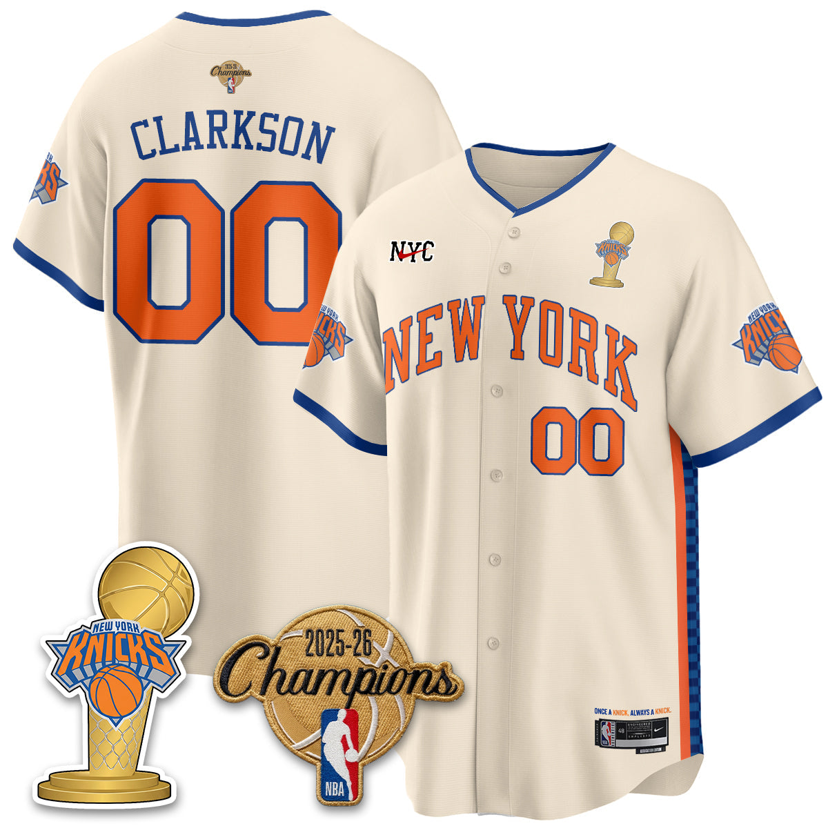 NYK 2026 NBA Champions Vapor Jersey - Stitched