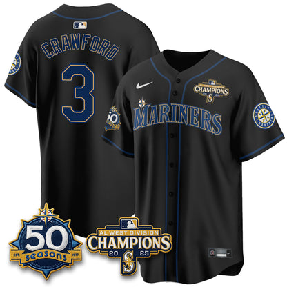 SEA 50th Anniversary Black Out Style Vapor Premier Limited Jersey - Stitched