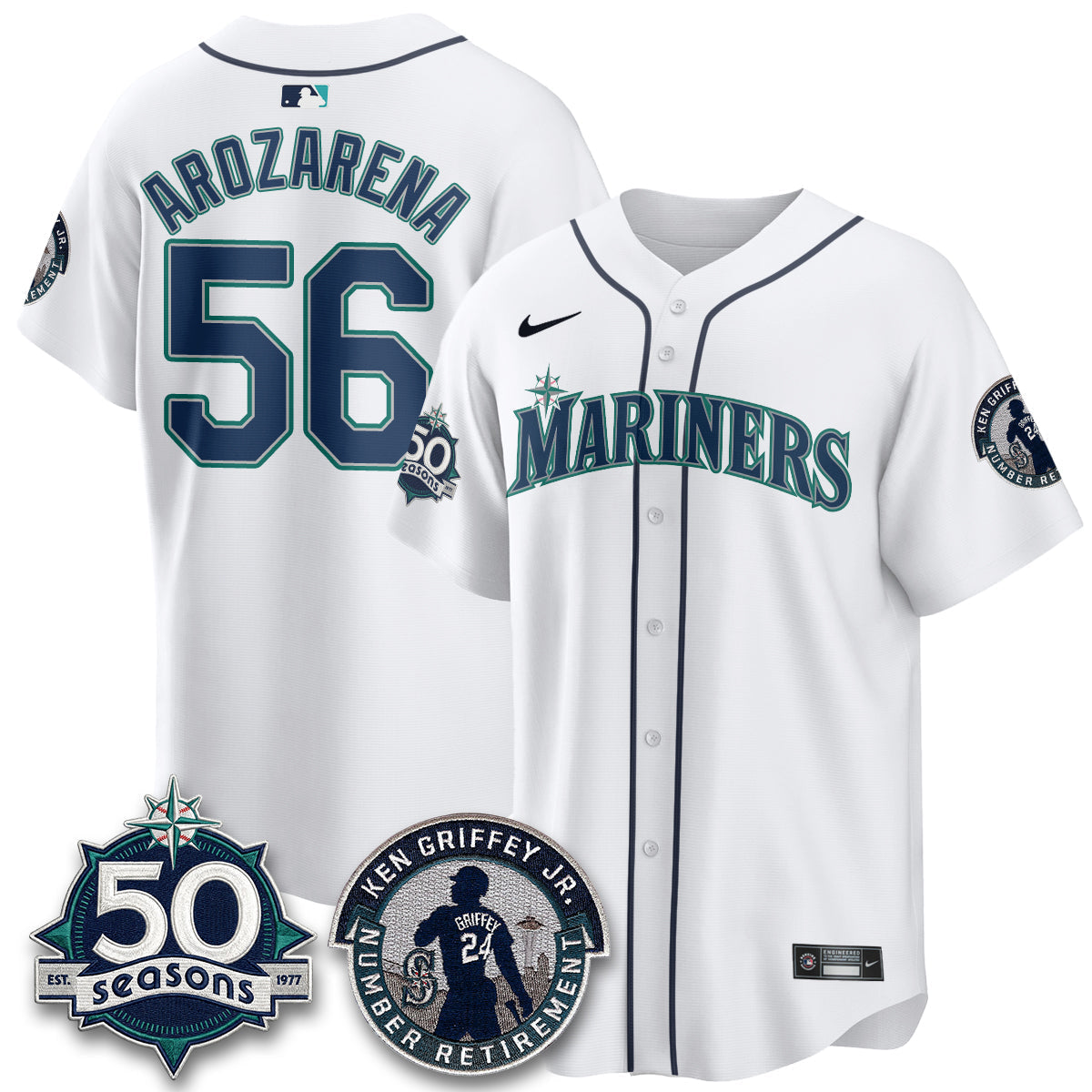 SEA Ken Griffey Jr. Patch Vapor Premier Limited Jersey - Stitched