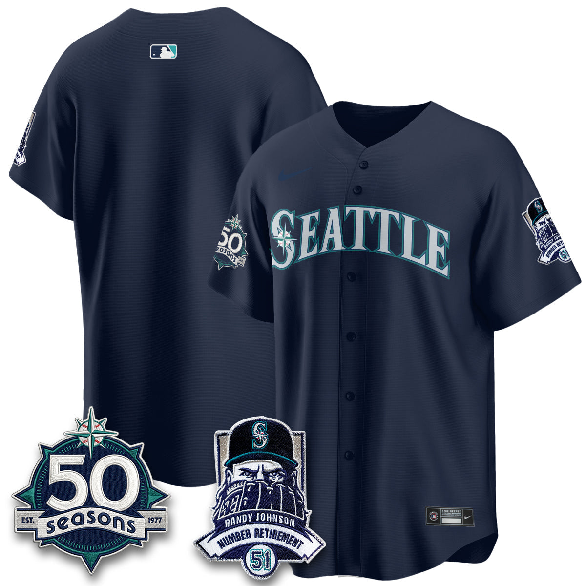 SEA Randy Johnson Vapor Limited Jersey V2- Stitched