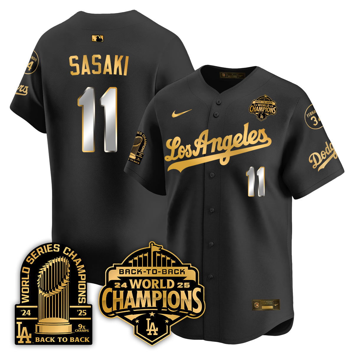 LAD Alternate Vapor Limited Jersey - 9x Champs - Stitched