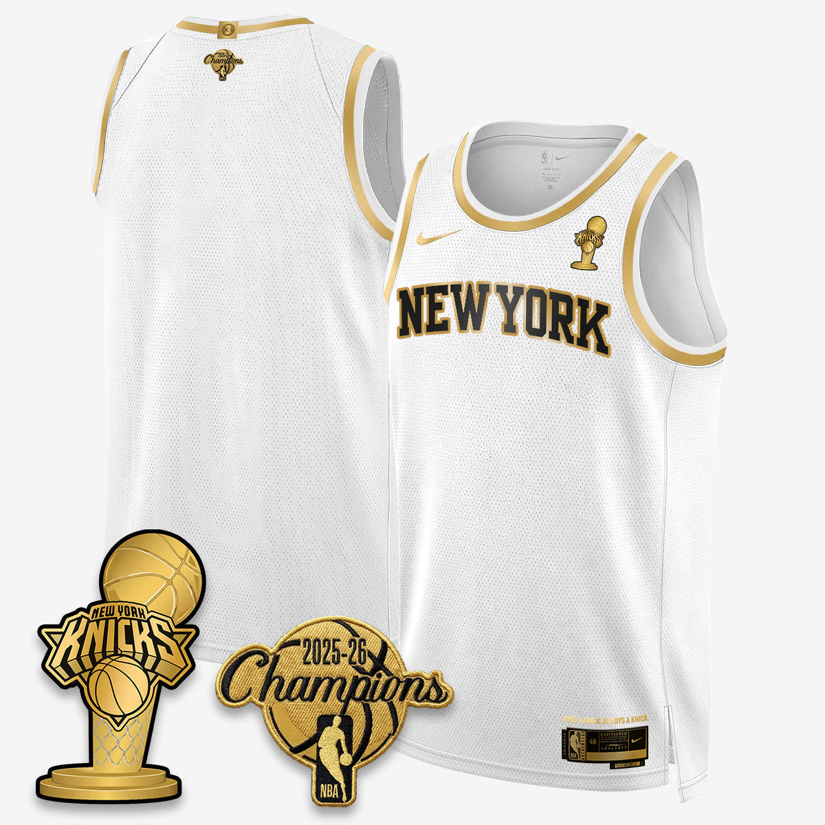 NYK 2026 NBA Champions Gold Edition Vapor Jersey - Stitched