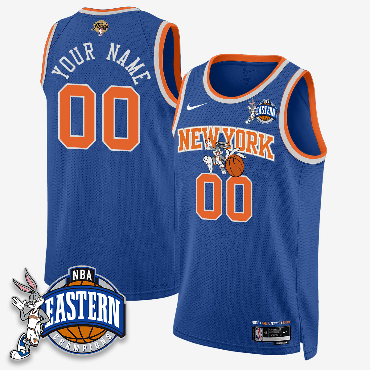 NYK 2026 NBA Finals x Bunny Vapor Custom Jersey - Stitched