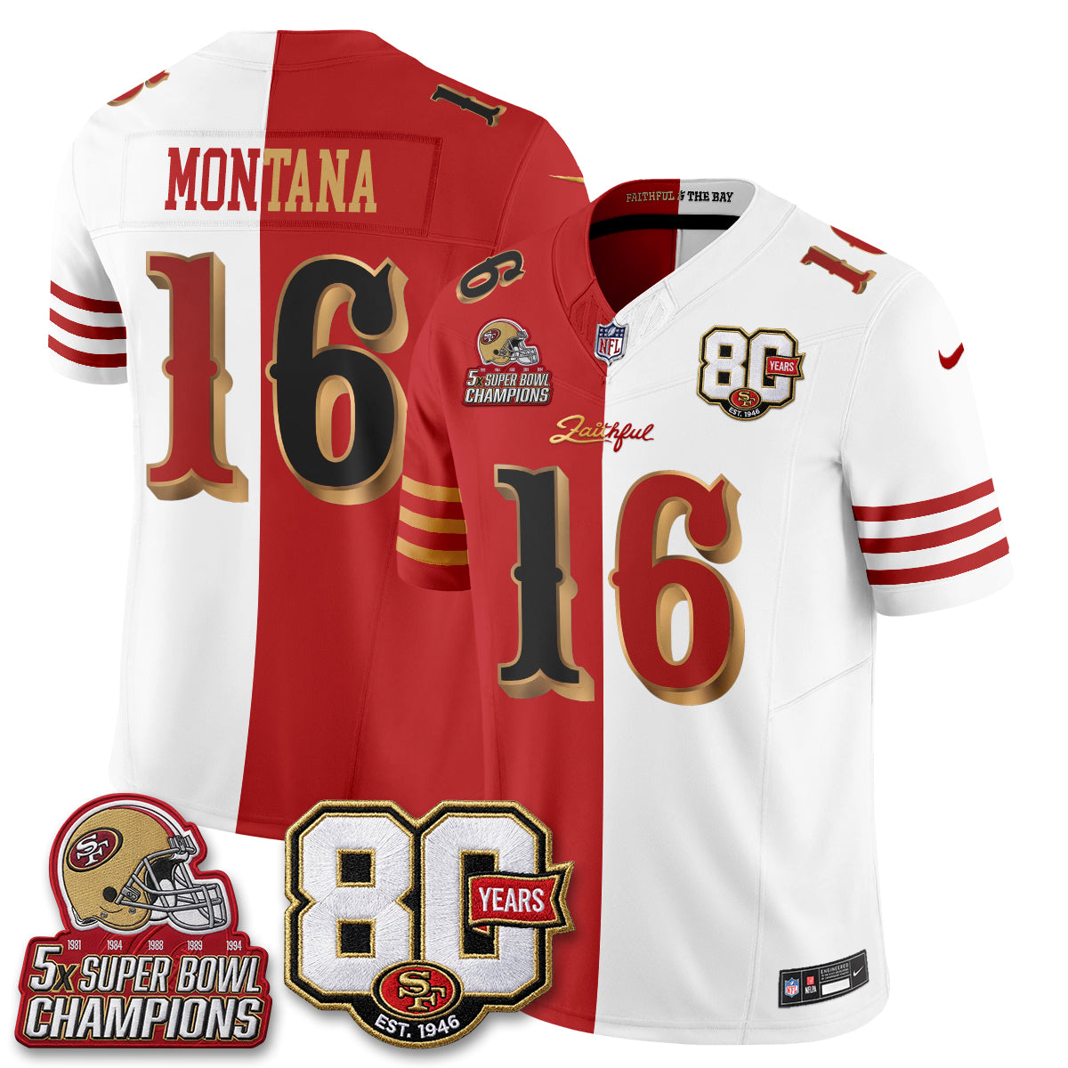 SF Rivalries Split Edition Vapor Jersey - Stitched