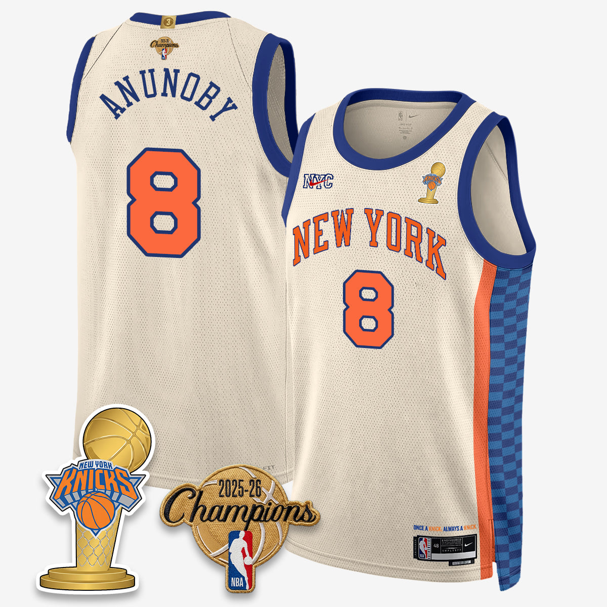 NYK 2026 Basketball Champions Vapor Jersey - Stitched