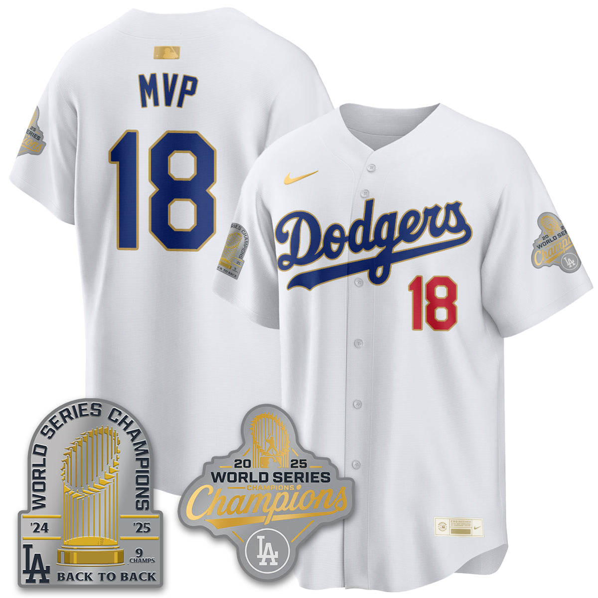 LAD Gold Collection Stadium Vapor Limited Jersey - 9x Champs - Stitched