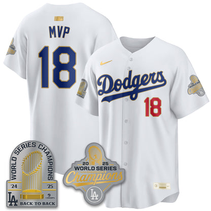 LAD Gold Collection Stadium Vapor Limited Jersey - 9x Champs - Stitched