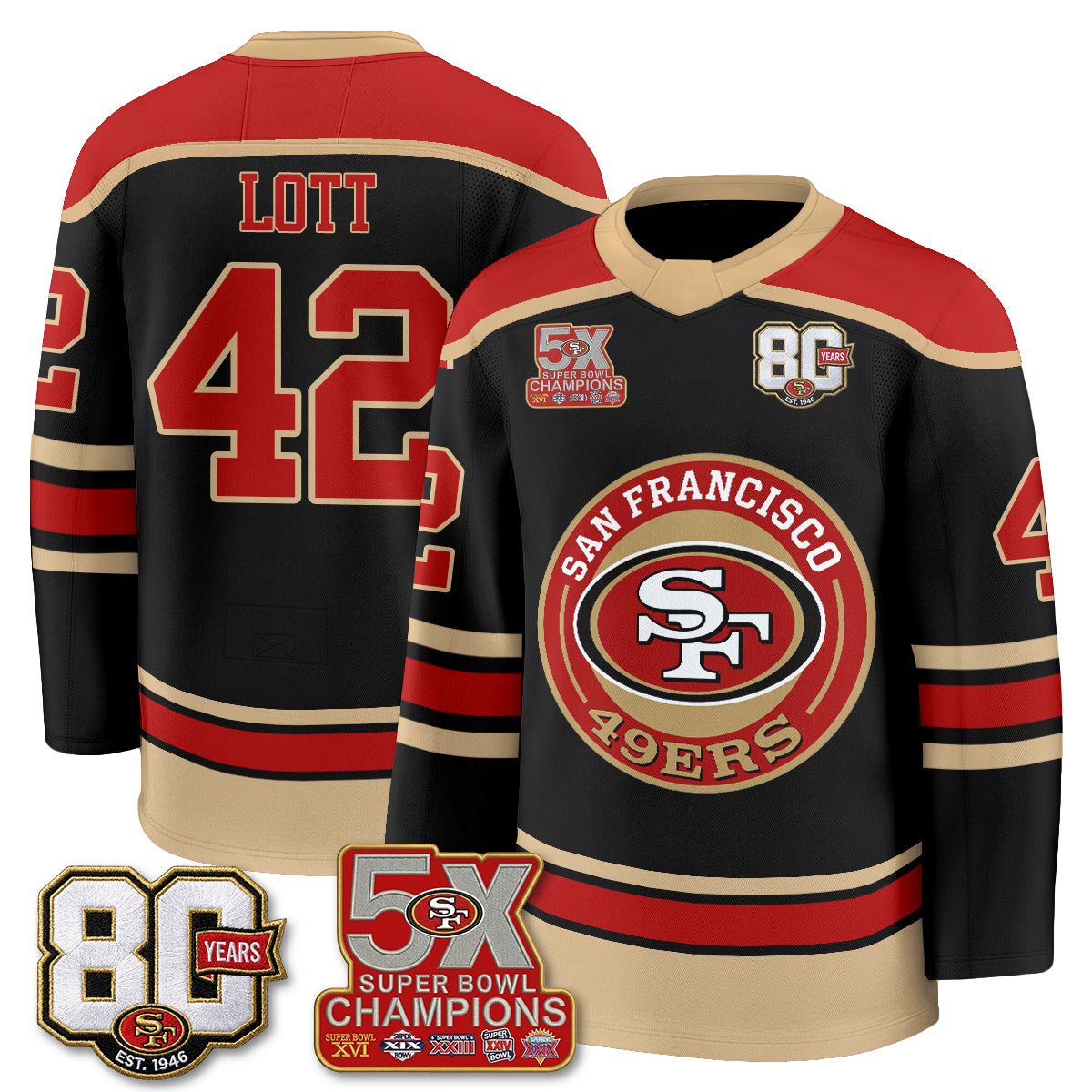 SF 4X Champs Hockey Jersey - Stitched