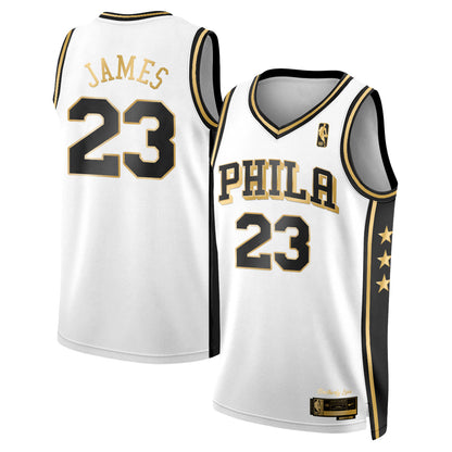 PHI LeBron James #23 Gold Edition Vapor Jersey - Stitched