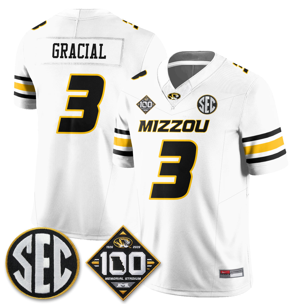 MIZZ 100th Anniversary of Memorial Stadium Vapor Jersey - Stitched