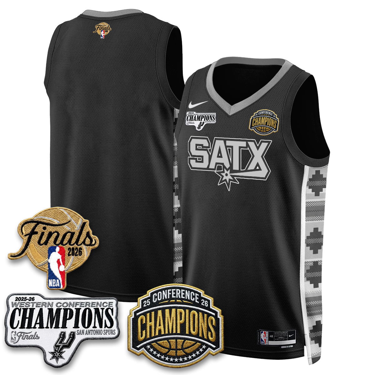 SAS 2026 NBA Western Conference Champions Vapor Jersey - Stitched