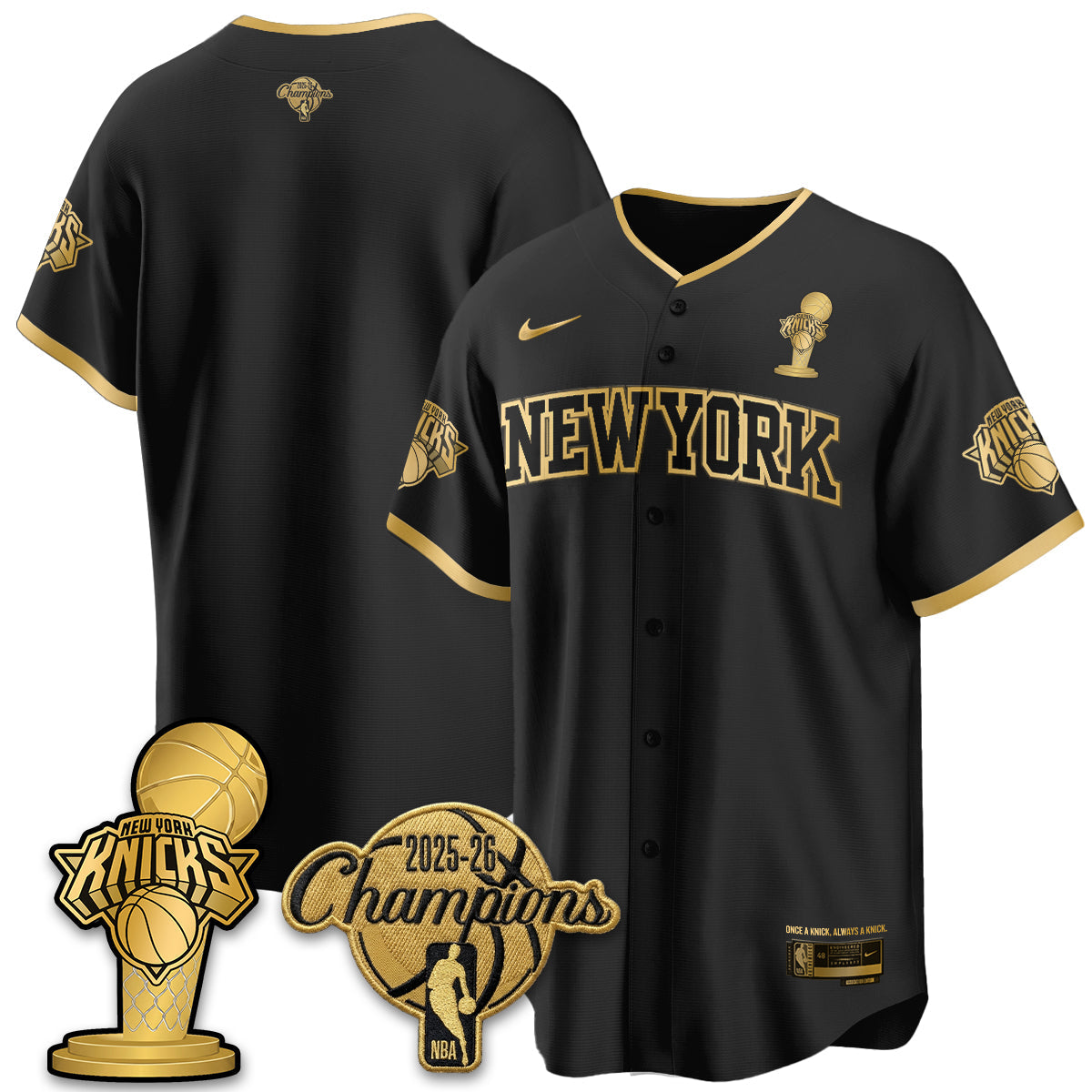 NYK 2026 NBA Champions Vapor Jersey - Stitched