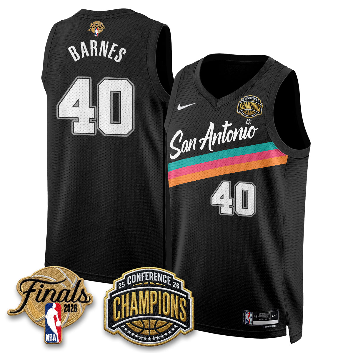 SAS 2026 NBA Western Conference Champions Vapor City Edition Jersey - Stitched