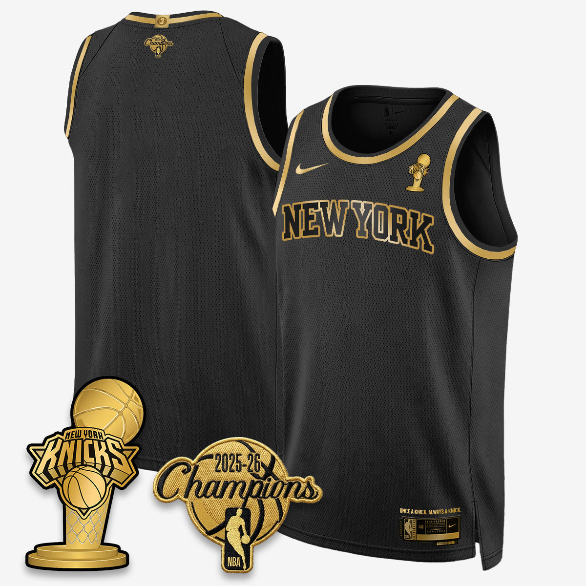 NYK 2026 NBA Champions Gold Edition Vapor Jersey - Stitched
